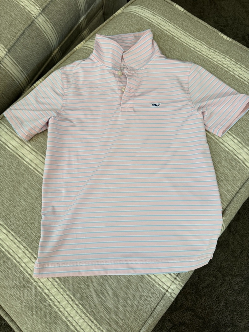 Vineyard Vines Pink Striped Polo YS